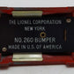 Lionel 260 Vintage O Red Diecast Bumper EX/Box
