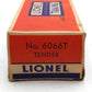 Lionel 6066T Vintage O Lionel Lines Non-Whistling Tender VG/Box