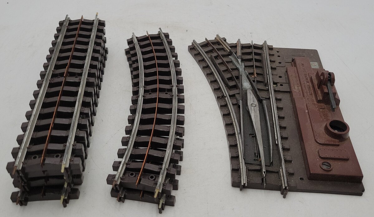 Lionel 142 Vintage Super O LH Manual Switch & Curved & Straight Tracks [7] VG