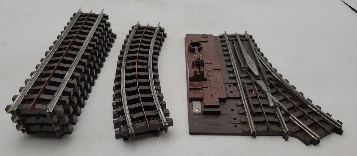 Lionel 142 Vintage Super O LH Manual Switch & Curved & Straight Tracks [7] VG