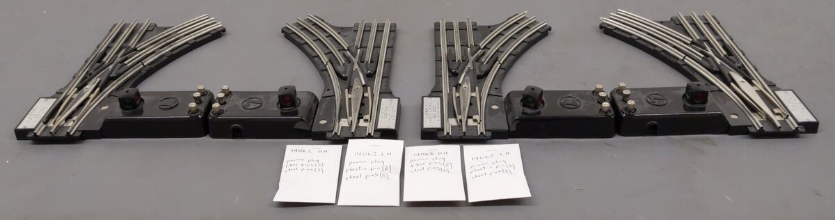 Lionel 31" Remote-Control Left Hand & Right Hand Switch Turnout Pair [2] EX