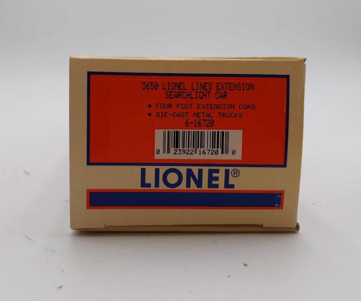 Lionel 6-16720 O Gauge Lionel Lines Exttension Searchlight Car NIB