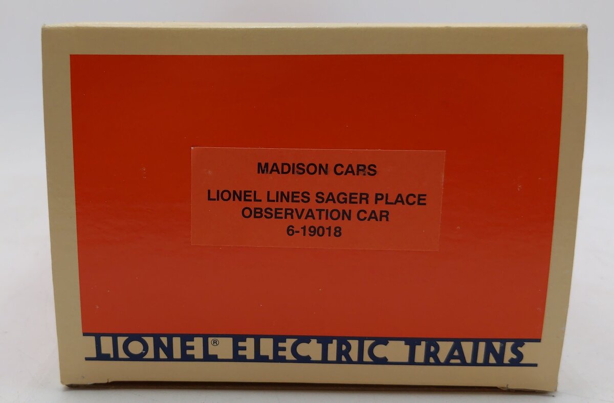 Lionel 6-19018 O Gauge Lionel Lines 'Sager Place' Observation Car #9018 EX/Box