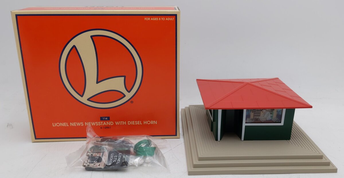 Lionel 6-12961 No. 114 Lionel News Newsstand With Diesel Horn LN/Box