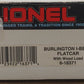 Lionel 6-16371 O Gauge Burlington Northern I-Beam Flat Car #16371 w/Wood Load EX/Box