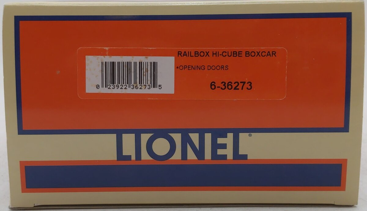 Lionel 6-36273 O Gauge Railbox Hi Cube Boxcar #15000 EX/Box
