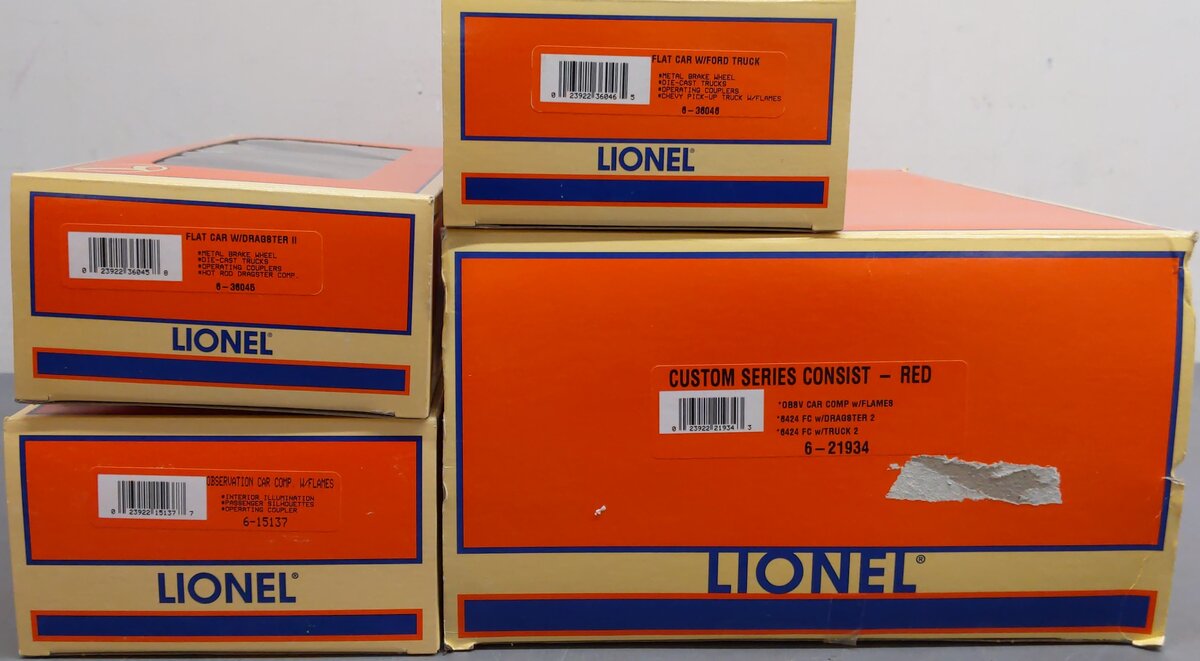 Lionel 6-21934 O Custom Series Consist Red 3-Car Set LN/Box