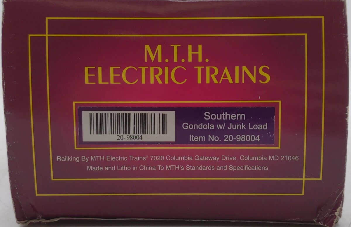 MTH 20-98004 O Gauge Southern Gondola with Junk Load #60750 LN/Box