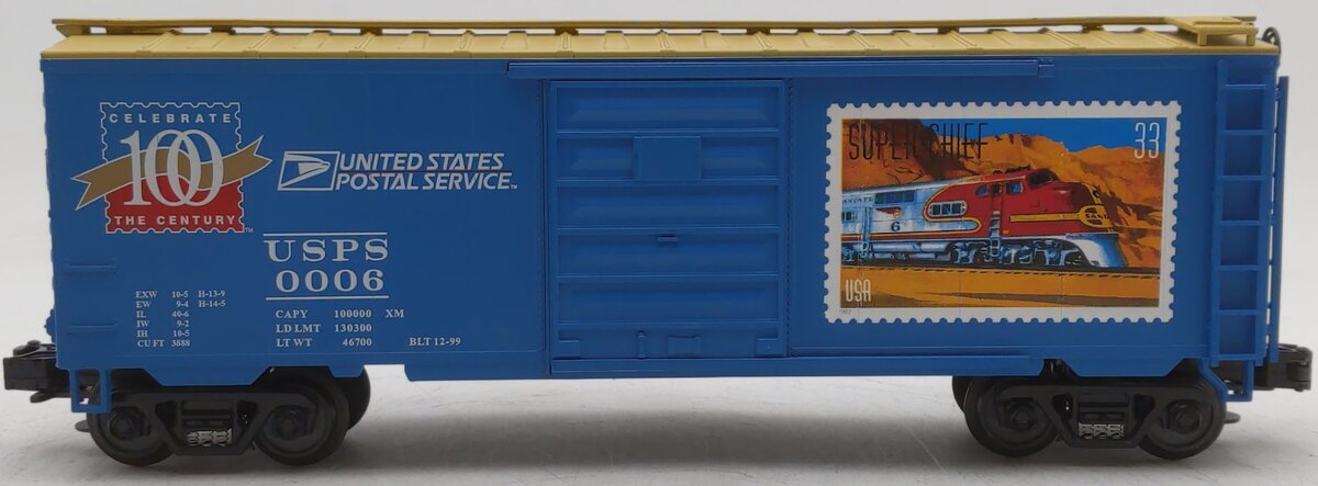 MTH 20-93056 O Gauge US Post Office 40' Single Door Boxcar #0006 EX/Box