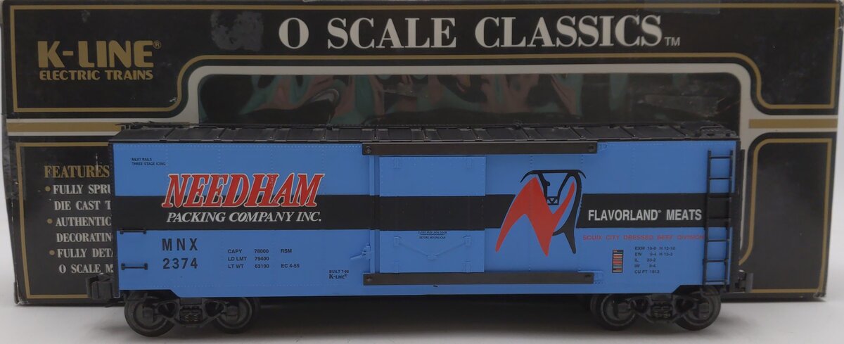 K-Line K761-8012 O Gauge Needham Packing Plug Door Boxcar LN/Box