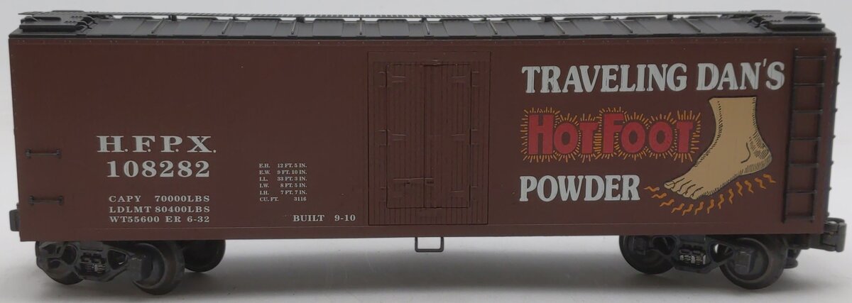 K-Line K762-8027 O Gauge Traveling Dan's Hot Foot Powder Billboard Reefer EX/Box