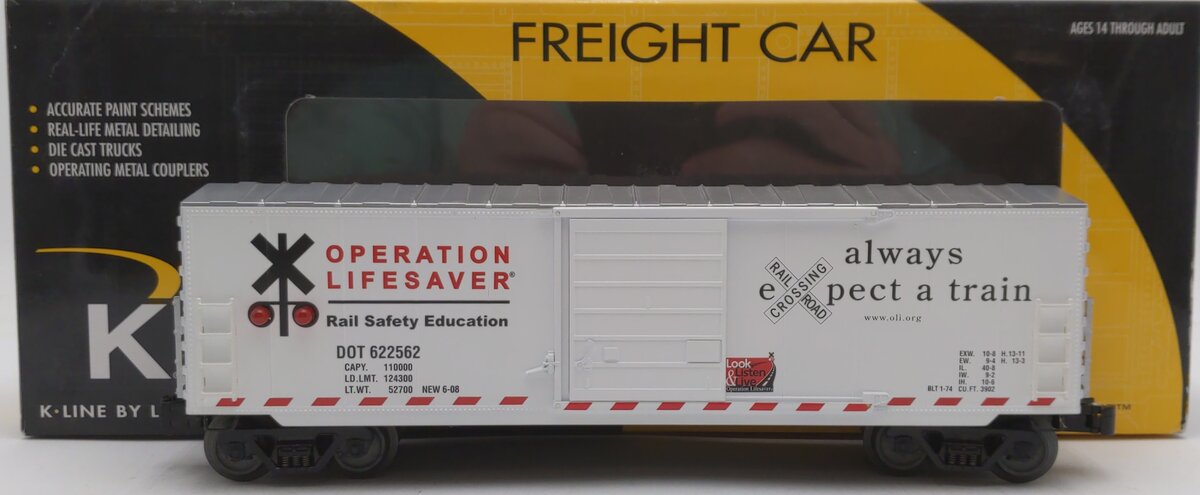 Lionel 6-22562 O Gauge Operation Lifesaver Boxcar w/ Flashing Lights LN/Box