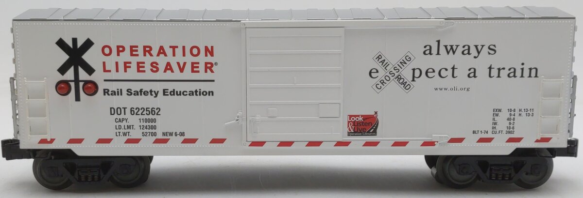 Lionel 6-22562 O Gauge Operation Lifesaver Boxcar w/ Flashing Lights LN/Box