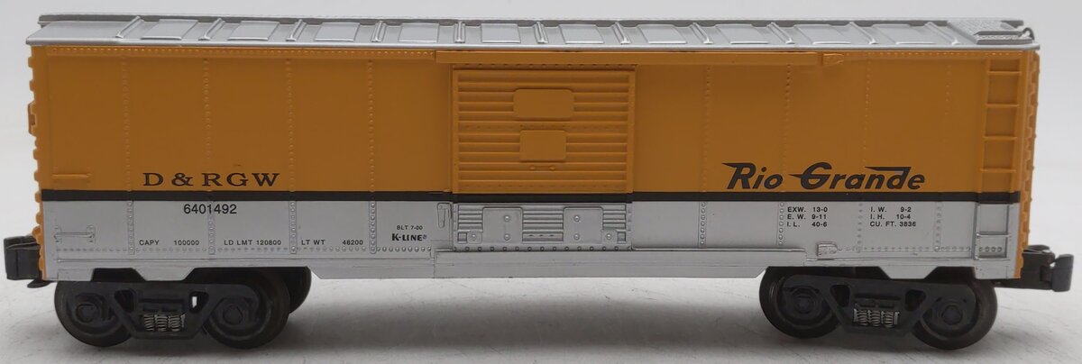 K-Line K640-1492 O Gauge Denver & Rio Grande Western Classic Boxcar EX/Box