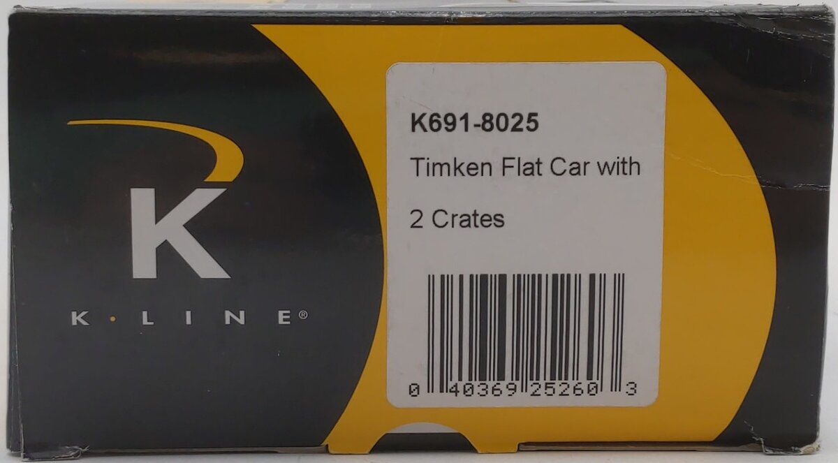 K-Line K691-8025 Timken Flat Car w/2 Crates LN/Box