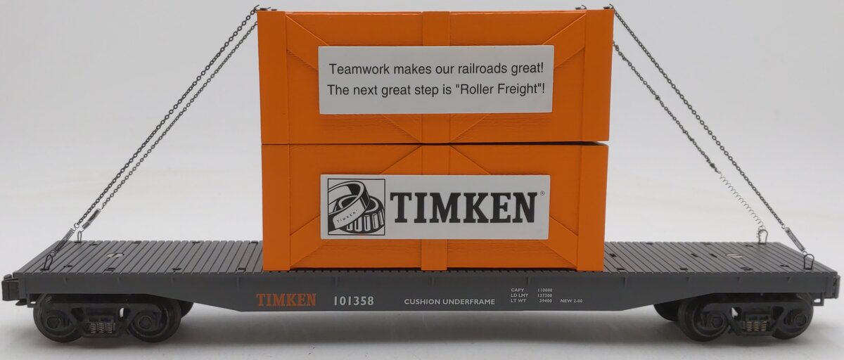 K-Line K691-8025 Timken Flat Car w/2 Crates LN/Box