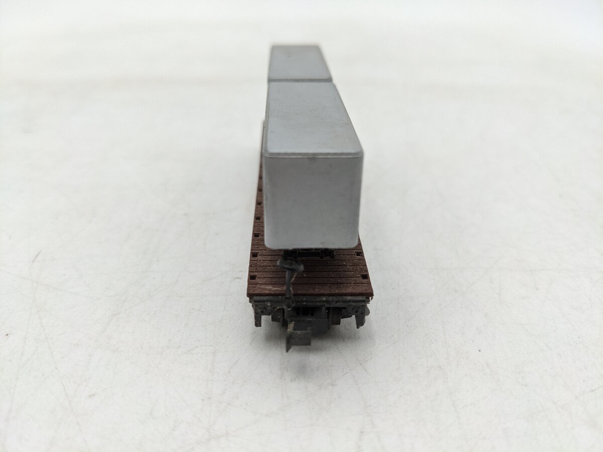 Atlas 2352 N Scale Santa Fe Piggy Back Car w/ Containers #90000-Weathered EX/Box