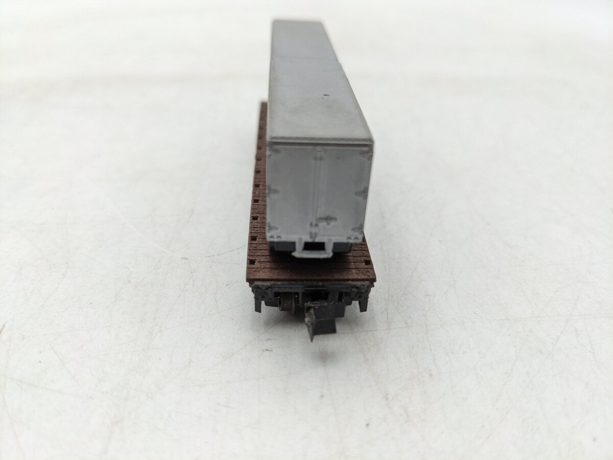 Atlas 2352 N Scale Santa Fe Piggy Back Car w/ Containers #90000-Weathered EX/Box
