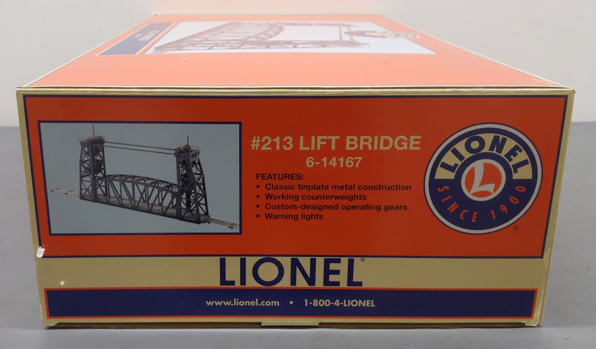 Lionel 6-14167 O Gauge Operating Lift Bridge #213 EX/Box