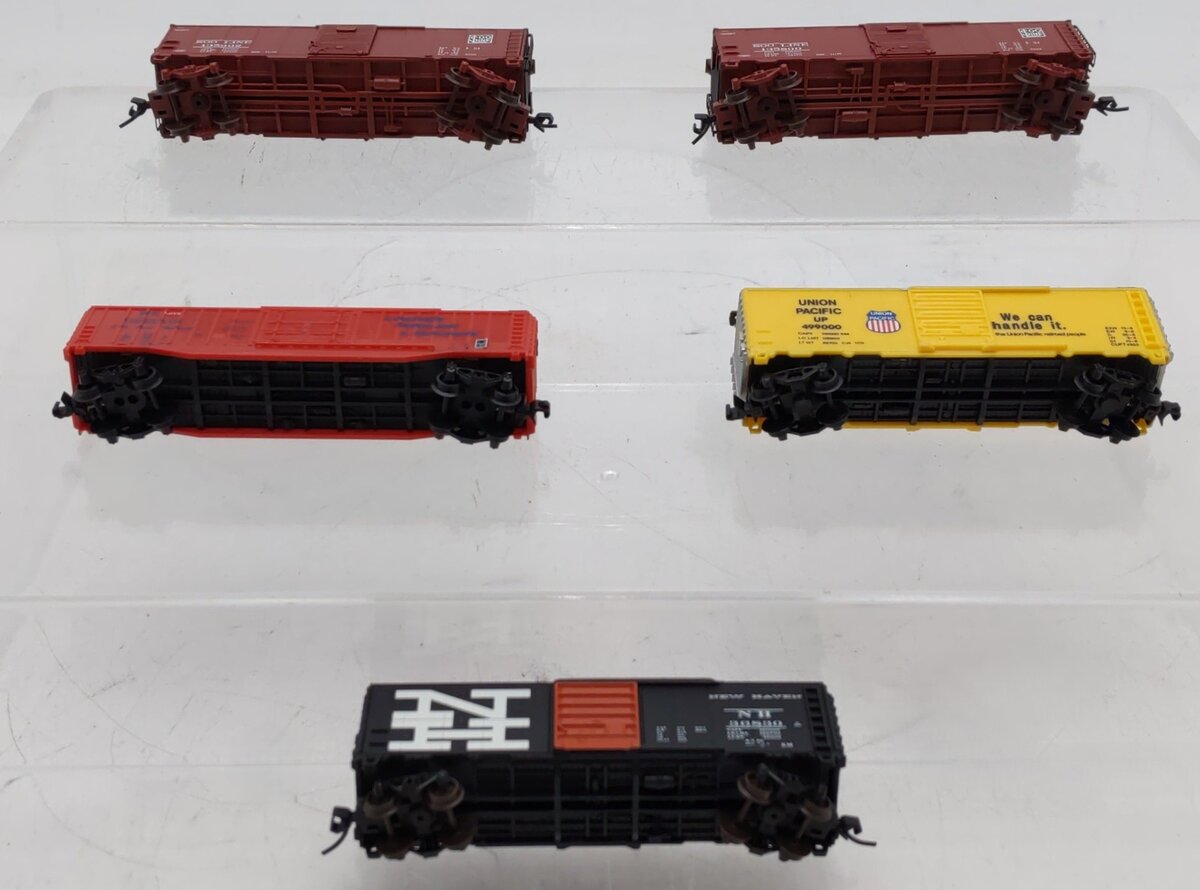 Model Power/Atlas N Scale Boxcars #80059,36830,499000,135902,135800 [5] EX/Box
