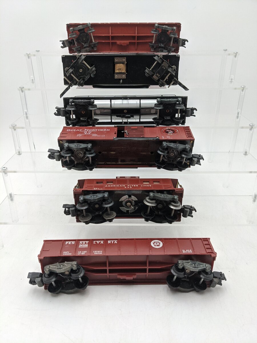 American Flyer S Assorted Freight Cars 941, 716, 925, 913, 930 & 24106 [6] VG