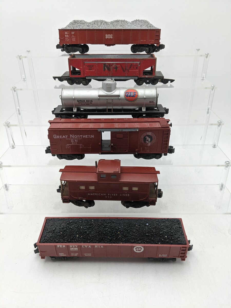 American Flyer S Assorted Freight Cars 941, 716, 925, 913, 930 & 24106 [6] VG