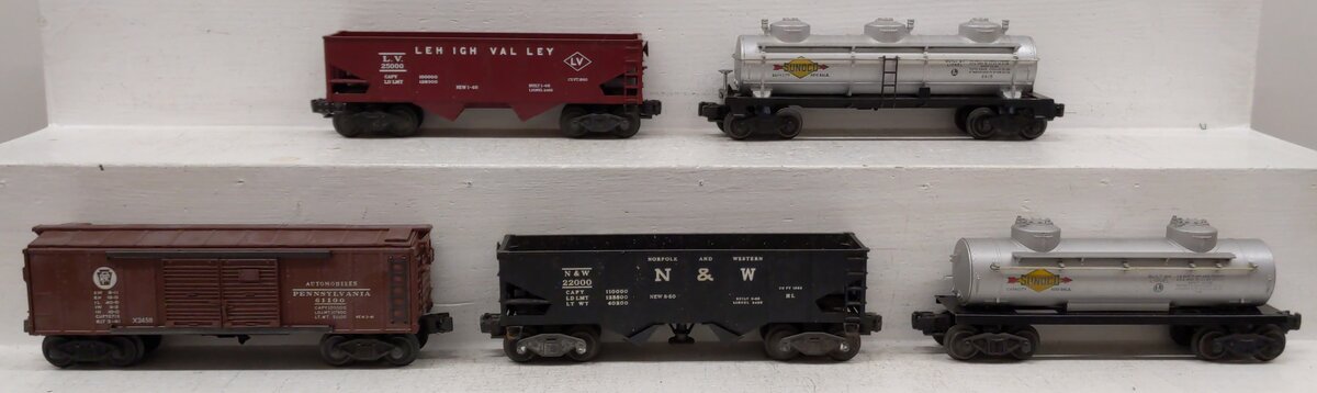 Lionel Vintage O Postwar Freight Cars: 6415, 6456, 3456, 6465 & 2458 [5] VG/Box