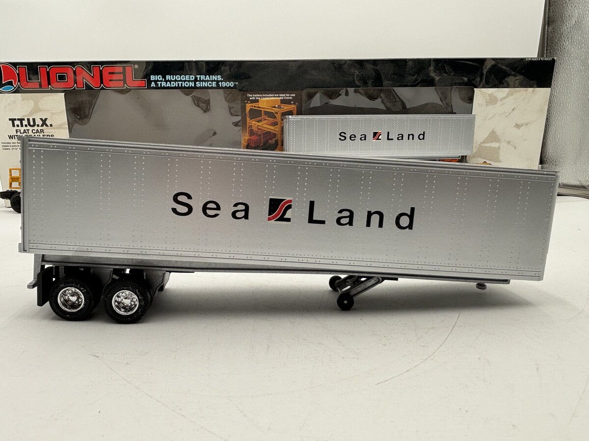 Lionel 6-16322 O Gauge TTUX Flatcar with 2 Sealand Trailers #16321, #16322 EX/Box