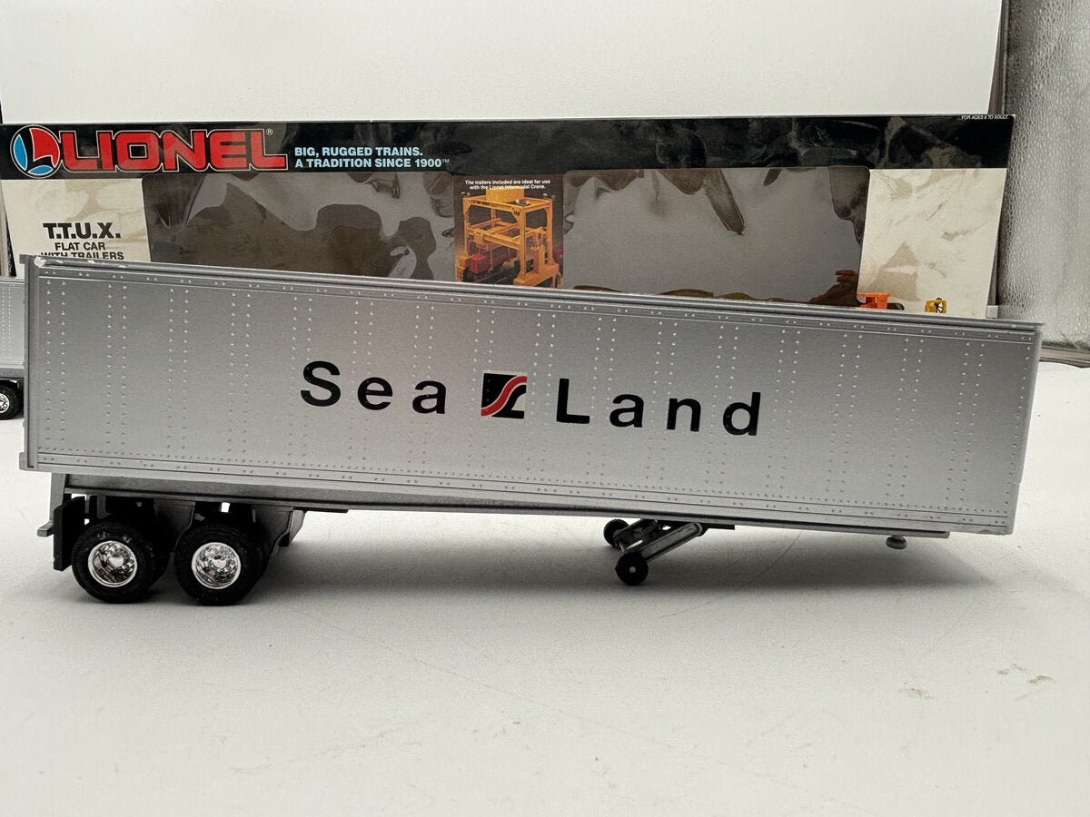 Lionel 6-16322 O Gauge TTUX Flatcar with 2 Sealand Trailers #16321, #16322 EX/Box