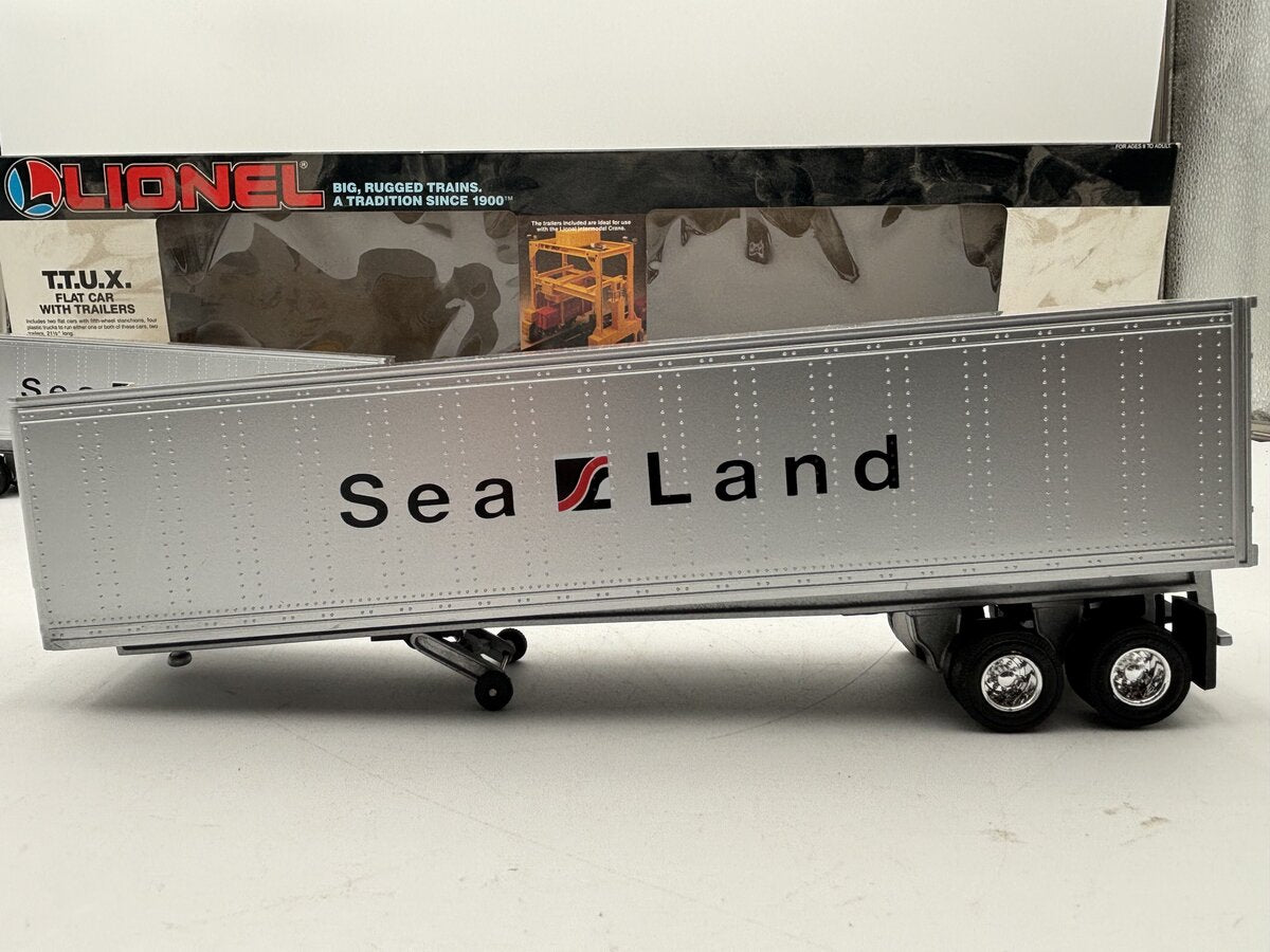 Lionel 6-16322 O Gauge TTUX Flatcar with 2 Sealand Trailers #16321, #16322 EX/Box