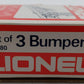 Lionel 6-2280 O Non-Illuminated Bumpers (Box of 3)