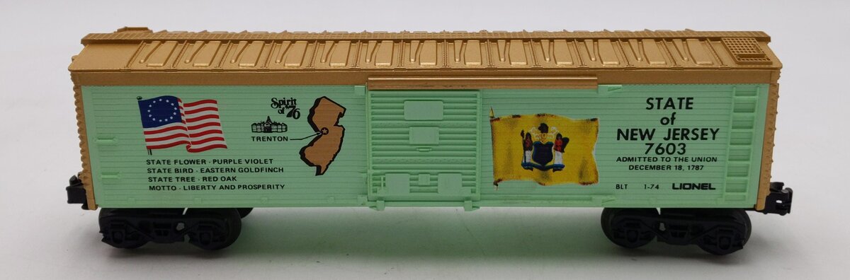 Lionel 6-7603 O Gauge State of New Jersey Boxcar VG/Box