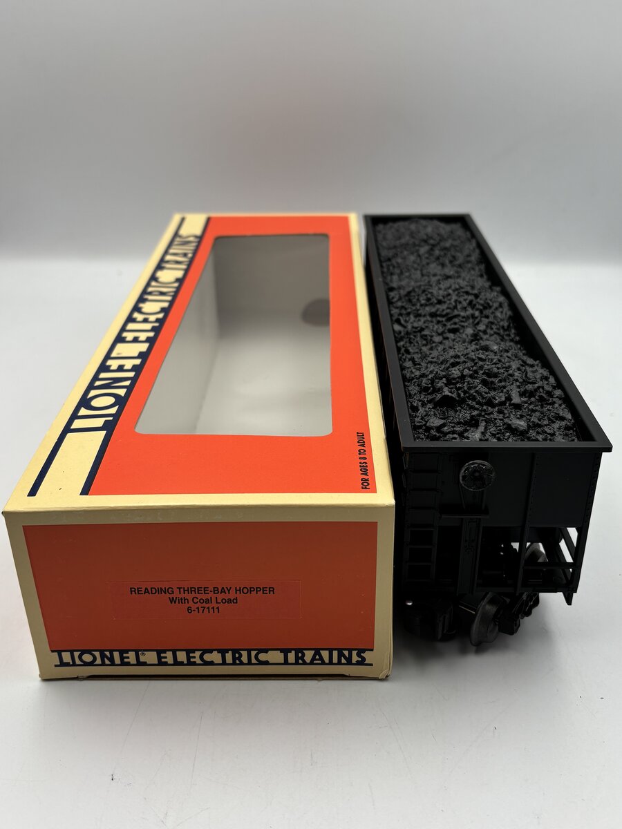 Lionel 6-17111 O Gauge Reading 3-Bay Hopper with Coal Load EX/Box