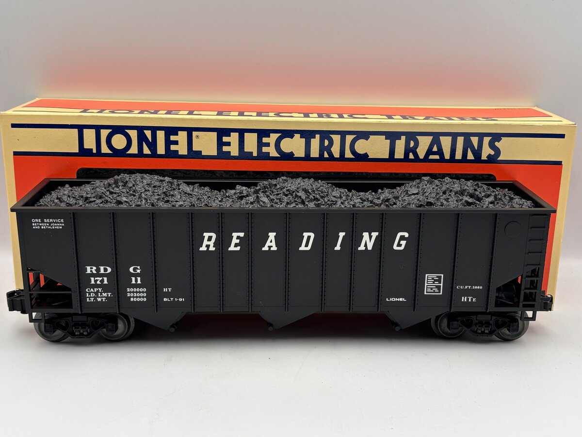 Lionel 6-17111 O Gauge Reading 3-Bay Hopper with Coal Load EX/Box