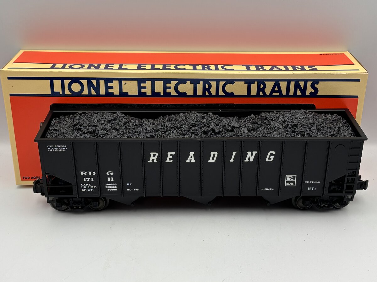 Lionel 6-17111 O Gauge Reading 3-Bay Hopper with Coal Load EX/Box