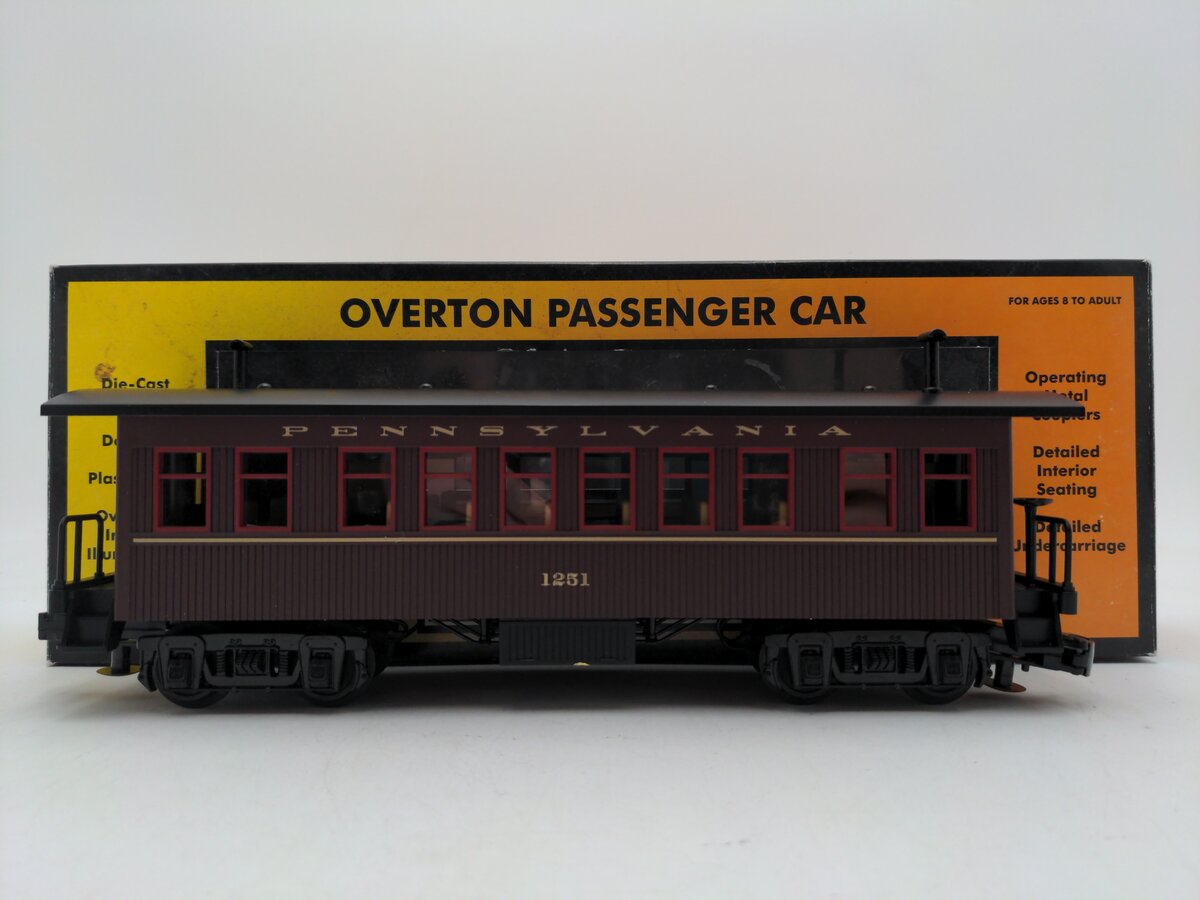 MTH 30-6415B O Gauge Pennsylvania Overton Coach Car #1251 w/o Figures EX/Box
