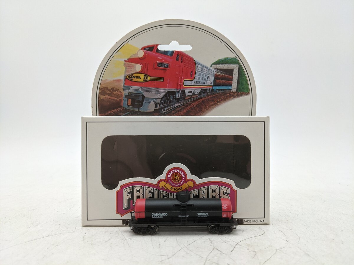 Bachmann 73661 N Scale Owenwood Chemicals 41' Chemical Tank Car #554 EX/Box