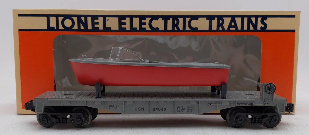 Lionel 6-16939 O Gauge United States Navy Flatcar w/ Boat #04040 EX/Box