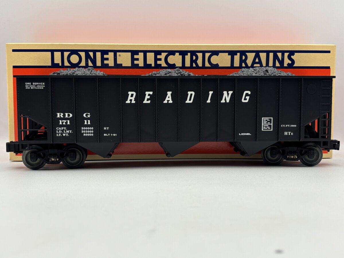 Lionel 6-17111 O Gauge Reading 3-Bay Hopper with Coal Load EX/Box