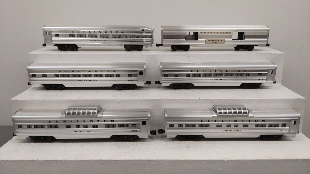 Lionel O Gauge Burlington Passenger Cars [6] EX