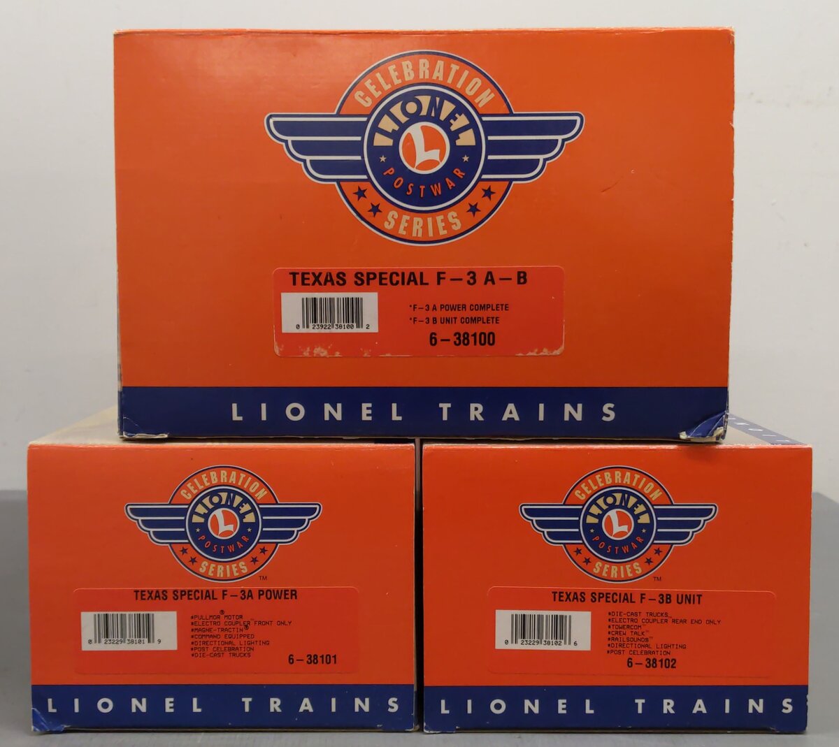 Lionel 6-38100 O Gauge Texas Special F3 A&B Diesel Set #2245 EX/Box