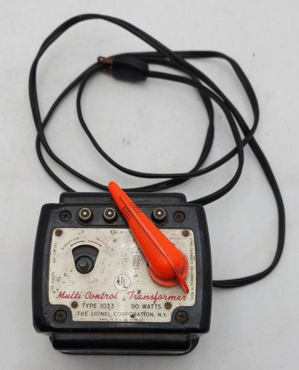 Lionel 1033 Vintage O 90 Watt Transformer w/ Whistle VG