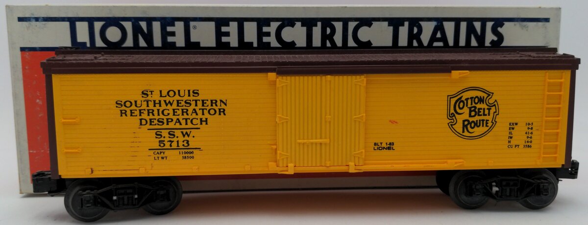 Lionel 6-5713 O Gauge SSW Cotton Belt Route Woodside Reefer Car EX/Box