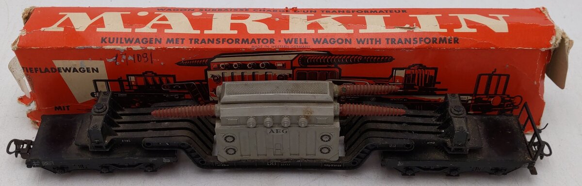 Marklin 4617 HO Scale German Federal Railway Well Wagon w/ Transformer VG/Box