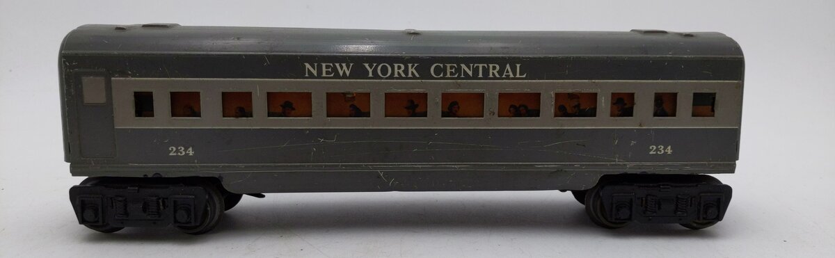 Marx 234 Vintage O New York Central Gray Metal Coach Passenger Car VG
