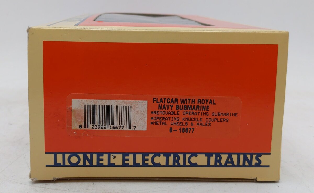Lionel 6-16677 O Gauge NATO Flatcar with Royal Navy Submarine EX/Box