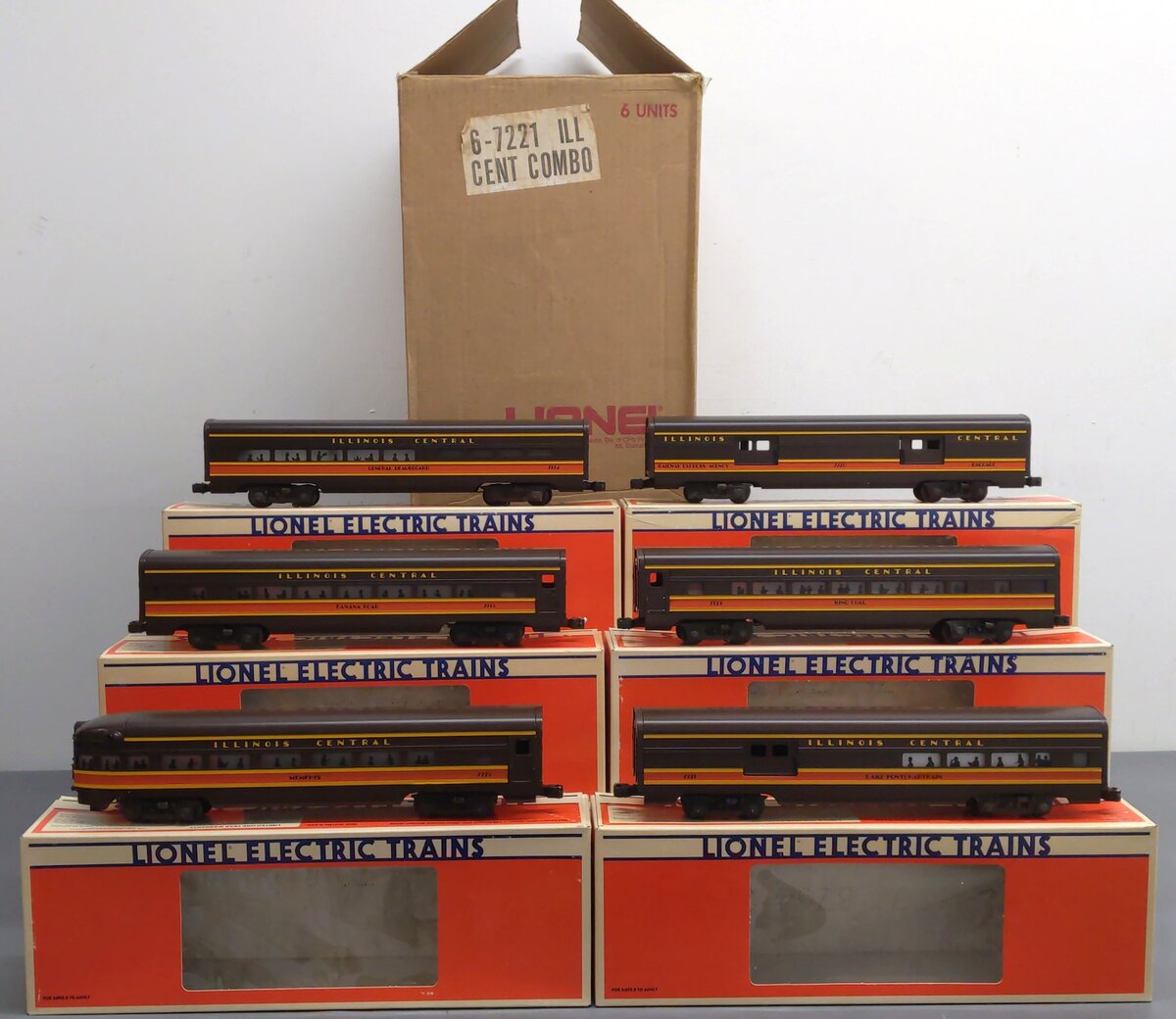 Lionel Passenger Car Assorted Set IC #7220/#7221/#7222/#7223/#7224/#7225 EX