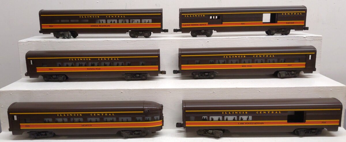 Lionel Passenger Car Assorted Set IC #7220/#7221/#7222/#7223/#7224/#7225 EX