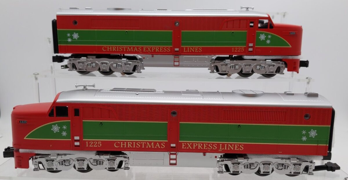 MTH 30-21253-1 O Gauge Christmas Alco PA AA Diesel Engine Set #1225 with PS3 EX/Box