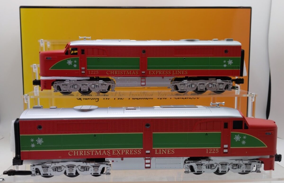 MTH 30-21253-1 O Gauge Christmas Alco PA AA Diesel Engine Set #1225 with PS3 EX/Box